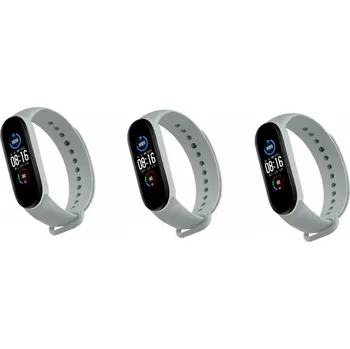 Řemínek na hodinky 3x Opaska do Xiaomi Mi Band 5/6 Pasek Šedý Kena Top Color