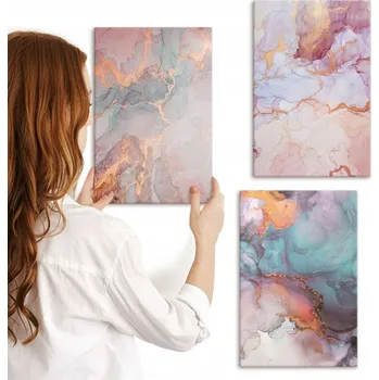 Obraz Sada obrazů do ložnice, abstraktní pastelové vzory, 3x 20x30 cm