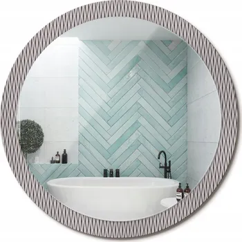 Zrcadlo Zrcadlo s ozdobným okrajem Geometrický vzor puntíků, průměr 100 cm