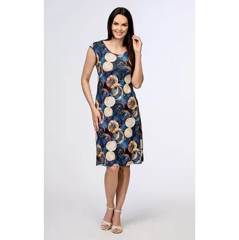 Dámské šaty Elegantní modré dámské šaty 7036 velikost 3XL