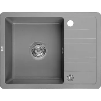 Granitový dřez Laveo Dřez 1 komorový s odkapávačem Stella, granit - SBY_513T, šedý