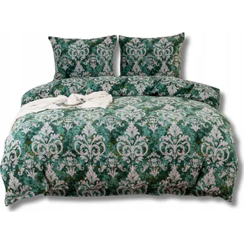 Povlečení TLUSTÉ POVLEČENÍ FLEECOVÝ MEDVÍDEK 140x200 ZIMNÍ ZELENÁ ORNAMENT 3183