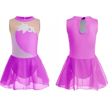 Body BALETNÍ TRIKOT S TYLOVOU SUKÝNKOU FIALOVÝ ZIRKONY VELIKOST 110