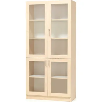 Šatní skříň Prosklená skříň THEO, 4 dveře, 2100x1000x320 mm, bříza