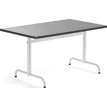 Jídelní stůl Stůl PLURAL, 1200x800x720 mm, linoleum, tmavě šedá, bílá