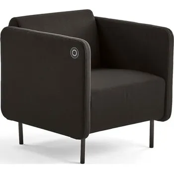 Pohovka Křeslo CLEAR s USB zásuvkou, textilní potah, hnědá