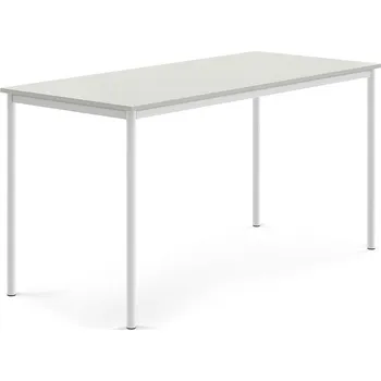 Jídelní stůl Stůl BORÅS, 1800x800x900 mm, bílé nohy, HPL deska, šedá