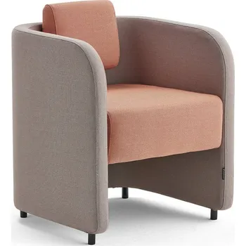 Křeslo Křeslo COMFY, vlněný potah, stříbrnošedá/lososově růžová