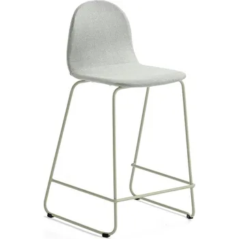 Jídelní židle Barová židle GANDER, výška sedáku 630 mm, polstrovaná, zelenošedá