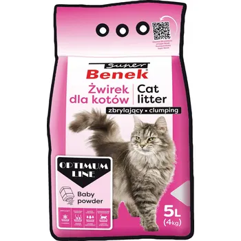 Podestýlka pro kočku Super Benek Optimum dětský prášek Stelivo pro kočky 5l