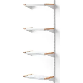 Věšák Regál na boty JEPPE, přídavná sekce, 4 police, 1790x600x300 mm, bříza/bílá