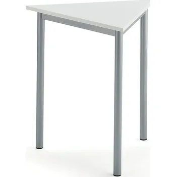 Psací stůl Stůl SONITUS TRIANGEL, 700x700x720 mm, stříbrné nohy, HPL deska tlumící hluk, bílá