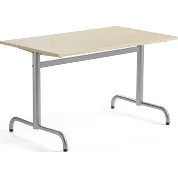 Jídelní stůl Stůl PLURAL, 1200x700x600 mm, akustická HPL deska, bříza, stříbrná