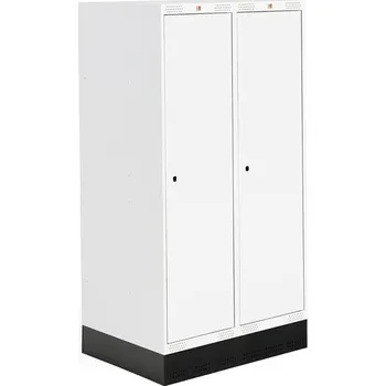 Šatní skříň Šatní skříňka ROZ, 2 sekce, se soklem, 1510x800x550 mm, bílá