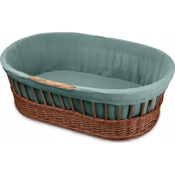 košík pro miminko Hi Little One Mojžíšův koš z vrbového proutí, vysoký, se stojanem + vložka (liner) + matrace