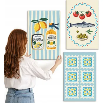 Obraz Sada obrazů do kuchyně – Středomořský styl, 3x 40x60 cm