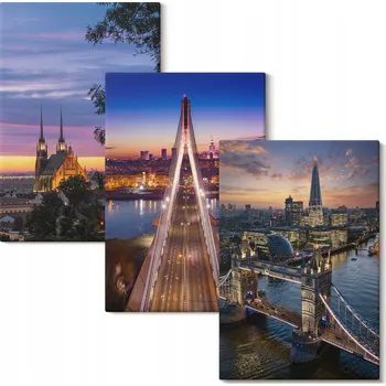 Obraz Sada obrazů na zeď - Výhledy na mosty a západy slunce 3x 40x60 cm