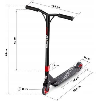 Koloběžka Dvoukolová koloběžka Soke 1602 Černá, Červená