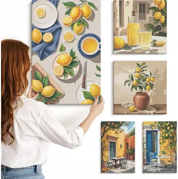 Obraz Sada obrazů na zeď Galerie Citronové středomořské motivy 5 kusů