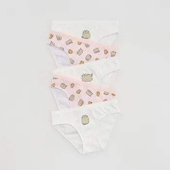 Dětská móda Reserved - Bavlněné kalhotky Pusheen 5&nbsp;pack - krémová - 165GU-01X - 165GU-01X-U15