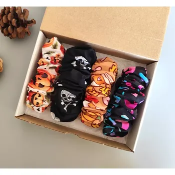 Halloweenská dárková sada - 4 scrunchies L