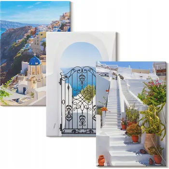 Obraz Obraz Na Plátně Sada obrazů na plátně Santorini architektura Oia 3x 20x30 cm