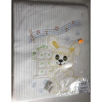 Deka vaflová s výšivkou králíček