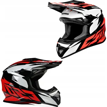 Helma na motorku Motocyklová Přilba Cross Cup/Two + Brýle, Kukla, Červená 53-54 cm XS