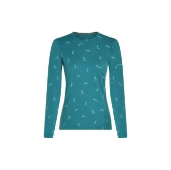 Icebreaker Wmns 200 Oasis LS Crewe Snow day ,Topaz/Hydro/AOP