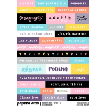 samolepka Papero amo - Samolepky arch - WORKSHOP KIT 2018 / Pohodička