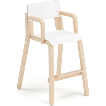 Jídelní židle Vysoká dětská židle DANTE, s područkami, výška 500 mm, bříza/bílá
