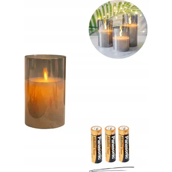 Svíčka ELEKTRICKÁ SVÍČKA NÁPLŇ DO HŘBITOVNÍCH SVÍČEK ŠEDÁ 10CM LED NA BATERIE