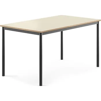 Jídelní stůl Stůl SONITUS, 1400x800x720 mm, antracitově šedé nohy, HPL deska tlumící hluk, bříza