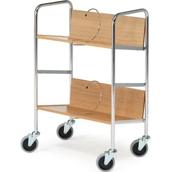 Vozík na šanony, bez vrchní police, dub/chrom, V 840 x Š 550 x H 340 mm