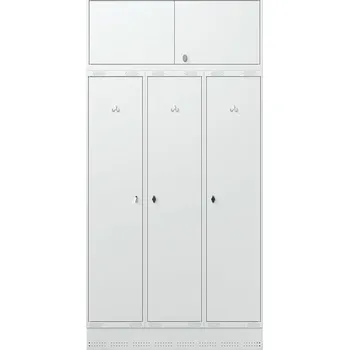 Šatní skříň Šatní skříňka FORCE, 3 sekce, horní skříňka, sokl, 2440x1200x550 mm, šedá