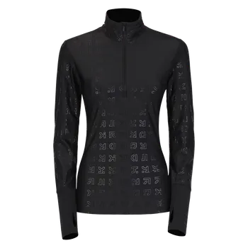 ONEMORE 631 - TURTLENECK WITH HALF ZIP PRINTED WOMAN ALFANERO/BLACK/BLACK Velikost: M