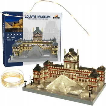 ostatní stavebnice STAVEBNICE MUZEUM LOUVRE ARCHITEKTURA PAŘÍŽ 14,5 CM LED OSVĚTLENÍ