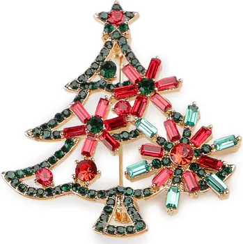 Brož Galanterie Vánoční brož s kamínky Stromeček