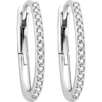 Náušnice AGATO Stříbrné oválné náušnice se zirkony AGUC3529 Délka: 2,0 cm (2,90 g )