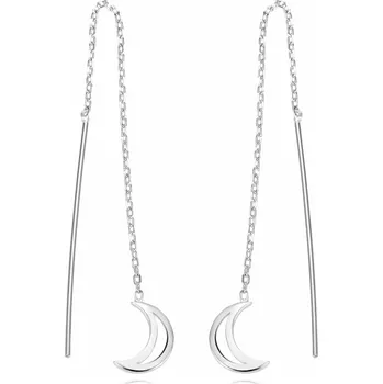 Náušnice AGATO Provlékací stříbrné náušnice měsíc AGT-E044V