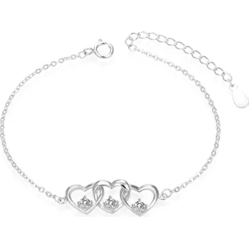 Náramek AGATO Stříbrný náramek se srdíčky AGB761/21