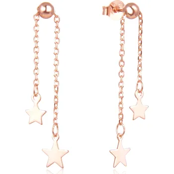 Náušnice AGATO Bronzové náušnice hvězdičky AGUP2678-ROSE