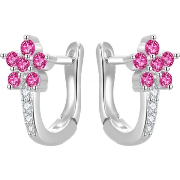 Náušnice AGATO Půvabné květinové náušnice se zirkony AGUC3334-F