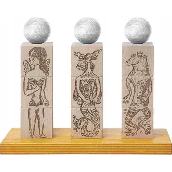 Dřevěná hračka Dřevěná Montessori hračka – obratnostní skládačka Dreamland, přírodní