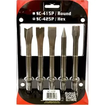 M7 SC-425 Sada 5 sekáčů hex. pro pneu kladiva (Mighty Seven)