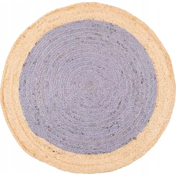 Koberec Koberec koberec kruh o průměru 100 cm, šedo-béžový okraj