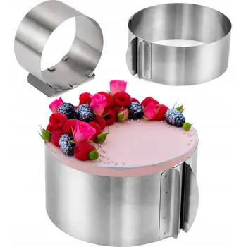Nádoba na pečení FORMA NA DORT CUKRÁŘSKÝ NASTAVITELNÝ OBRUČ VYSOKÝ 16-30 CM FORMA NA DORT
