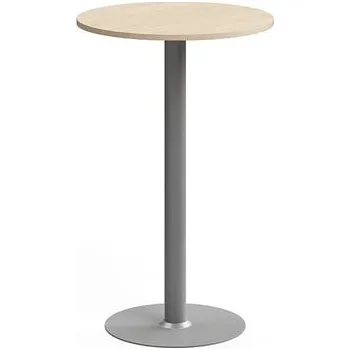 Jídelní stůl Barový stůl ALVA, Ø700x1100 mm, vysokotlaký laminát, stříbrná/bříza