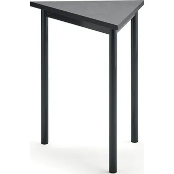 Jídelní stůl Stůl SONITUS TRIANGEL, 700x600x720 mm, antracitově šedé nohy, deska s linoleem, tmavě šedá