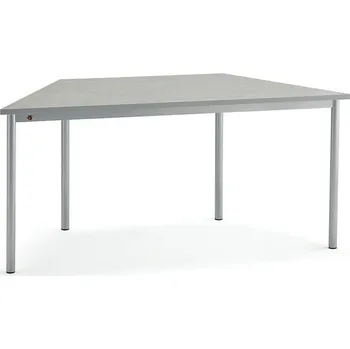Jídelní stůl Stůl SONITUS TRAPETS, 1600x800x720 mm, stříbrné nohy, deska s linoleem, šedá